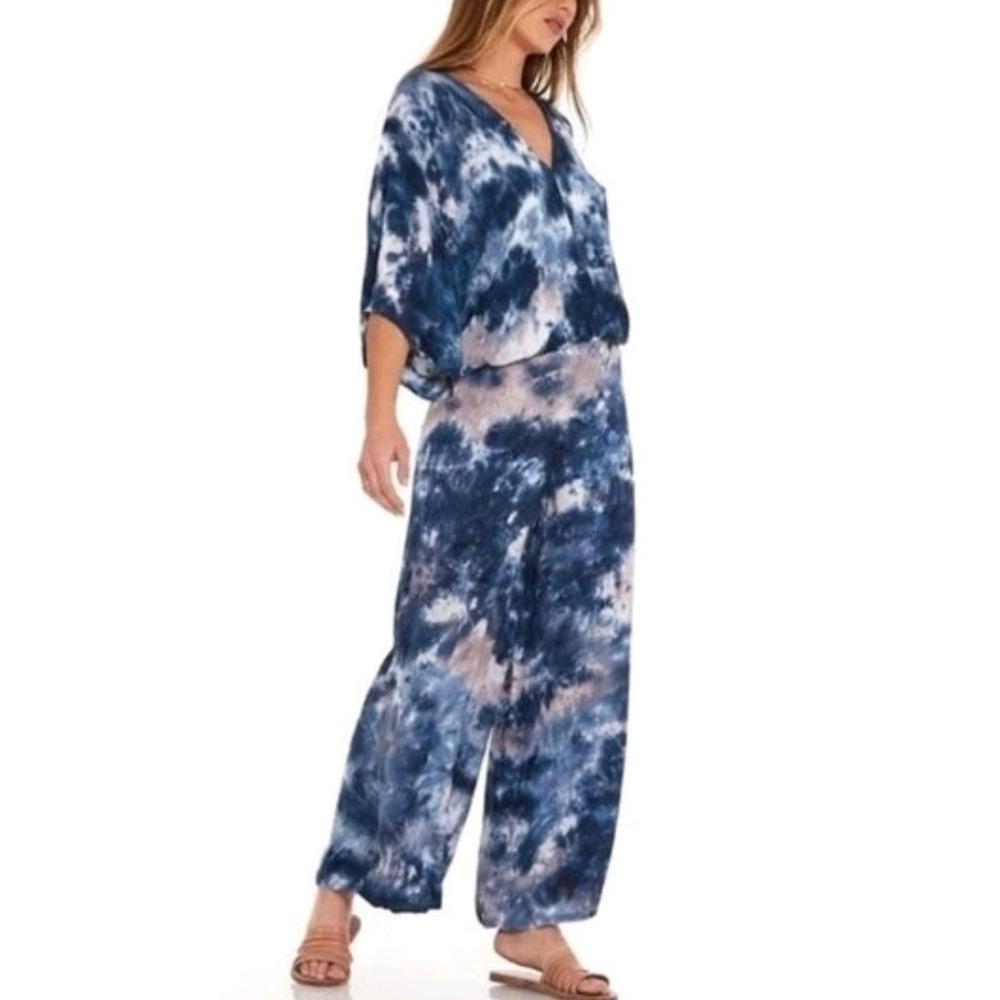🌊BOHO VIBES✨️Split Wide Leg Tie-Dye Pants loose Y2K boho flowy - Picture 2 of 8